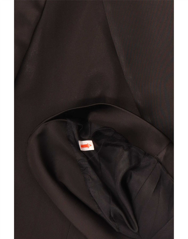 Luisa Spagnoli Dame 1 Knap Blazer Jakke IT 42 Medium Sort Acetat