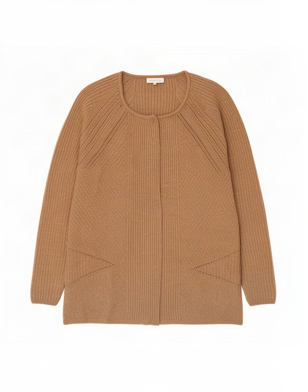 Marks & Spencer Womens Cardigan Sweater UK 16 Large Beige Viscose