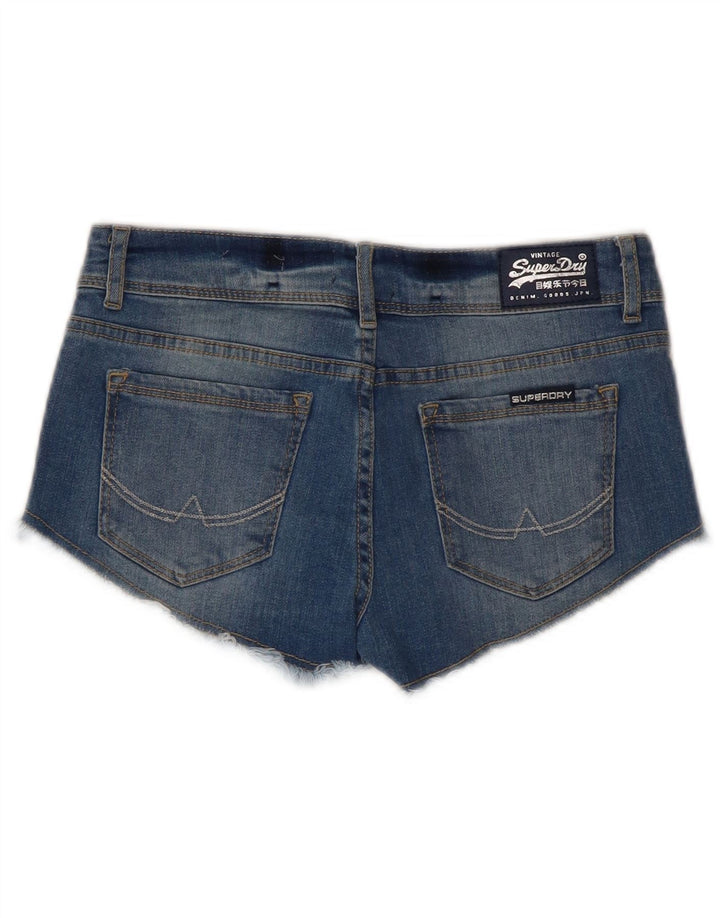 Superdry Womens Denim Shorts W26 Small Blue Cotton