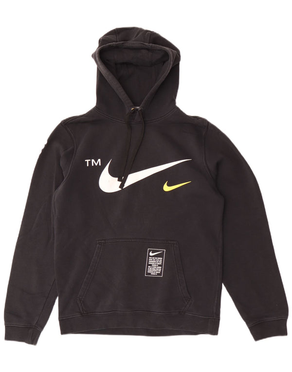 Nike Mens Graphic Hoodie Jumper Small Black Cotton