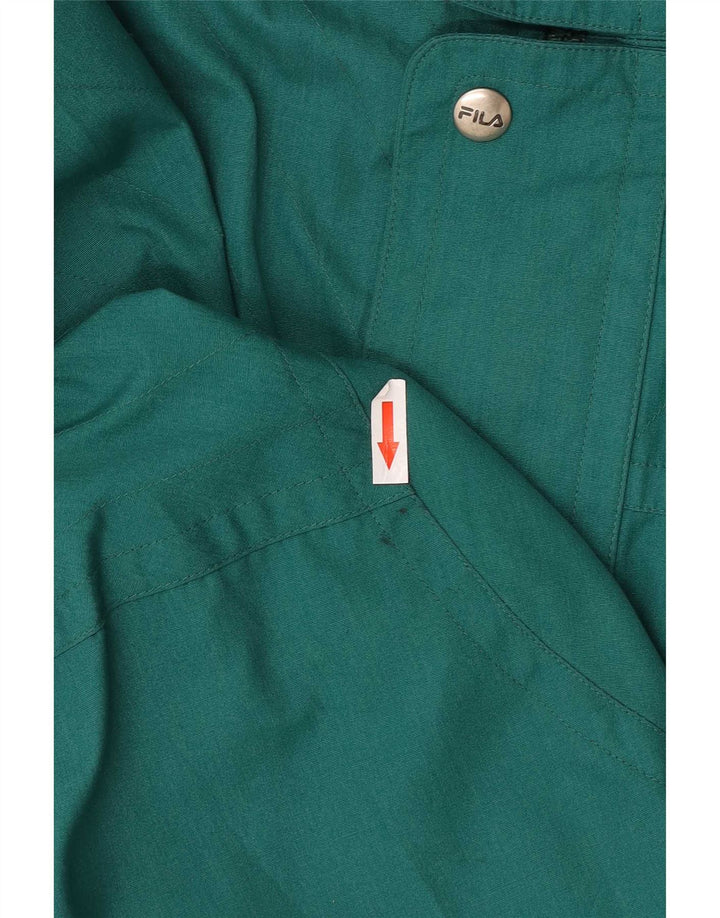 Fila Veste utilitaire à capuche graphique pour hommes IT 50 Large Vert Polyester