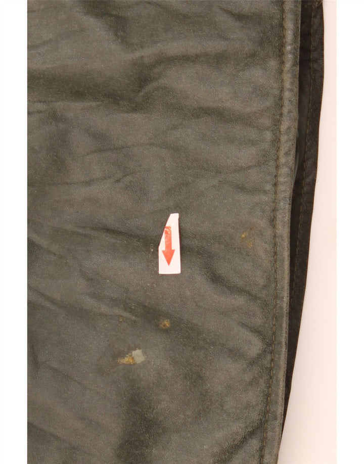 Morris  Mens Hooded Leather Jacket IT 52 XL Green Leather