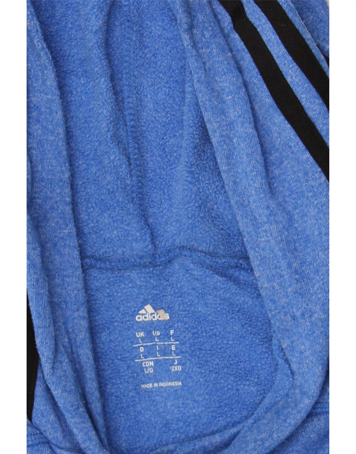 ADIDAS Mens Response Hoodie Jumper Large Blue Polyester Vintage Adidas and Second-Hand Adidas from Messina Hembry 