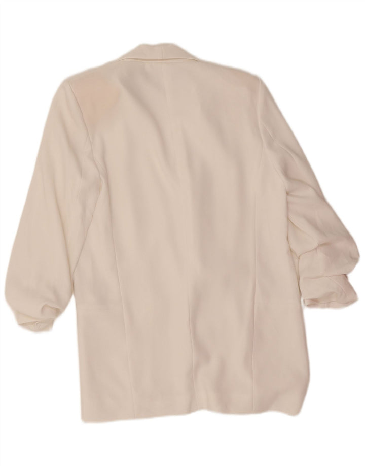 Zara Γυναικείο Μπουφάν Blazer 3/4 Sleeve UK 10 Small White Polyester