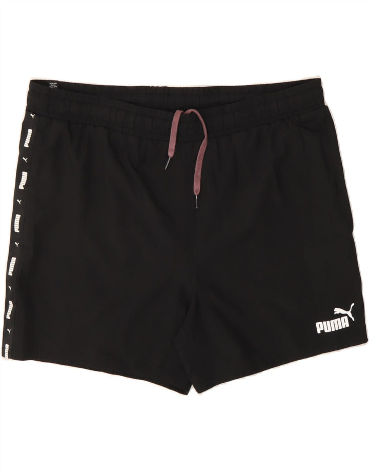 PUMA Mens Graphic Sport Shorts Large  Black Polyester Vintage Puma and Second-Hand Puma from Messina Hembry 