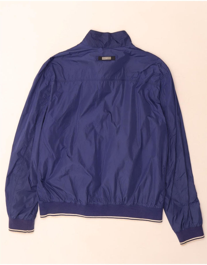 Henry Cottons Mens Graphic Bomber Jacket IT 52 XL Blue Polyamide