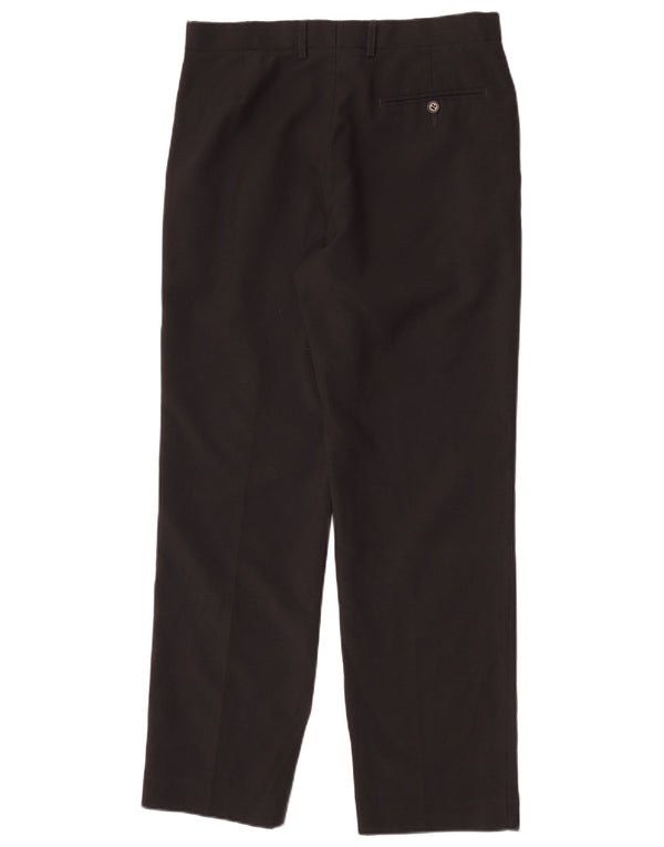 Marks & Spencer Mens Straight Suit Trousers W32 L31 Black Polyester
