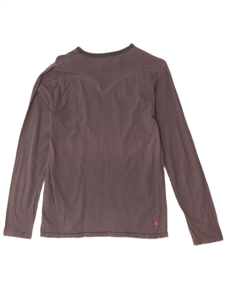 Levi's Maglietta grafica da uomo a maniche lunghe in cotone grigio piccolo