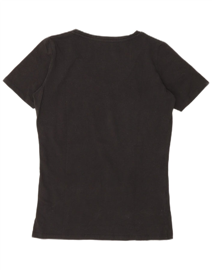 Guess Womens Graphic T-Shirt Top UK 12 Medium Black