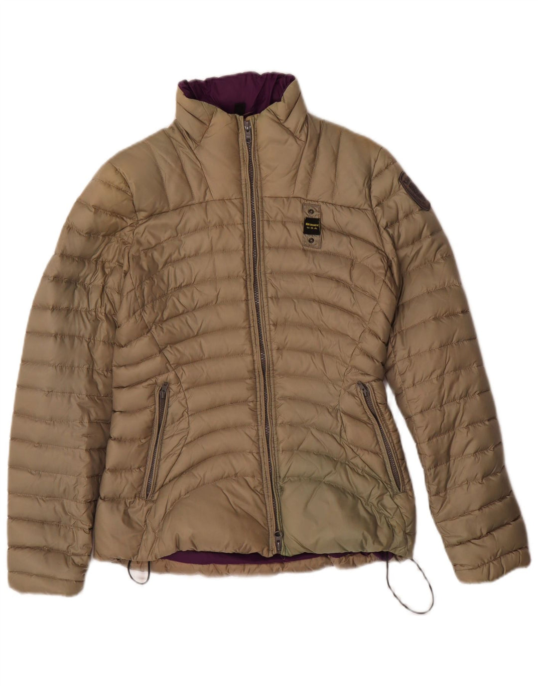 Blauer Womens Padded Jacket UK 10 Small Beige Nylon