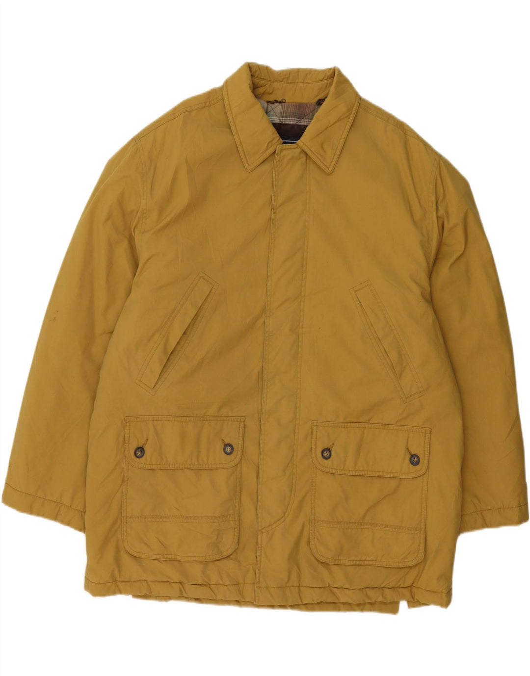 SEA BARRIER Mens Utility Jacket UK 40 Large Yellow Polyester Vintage Sea Barrier and Second-Hand Sea Barrier from Messina Hembry 
