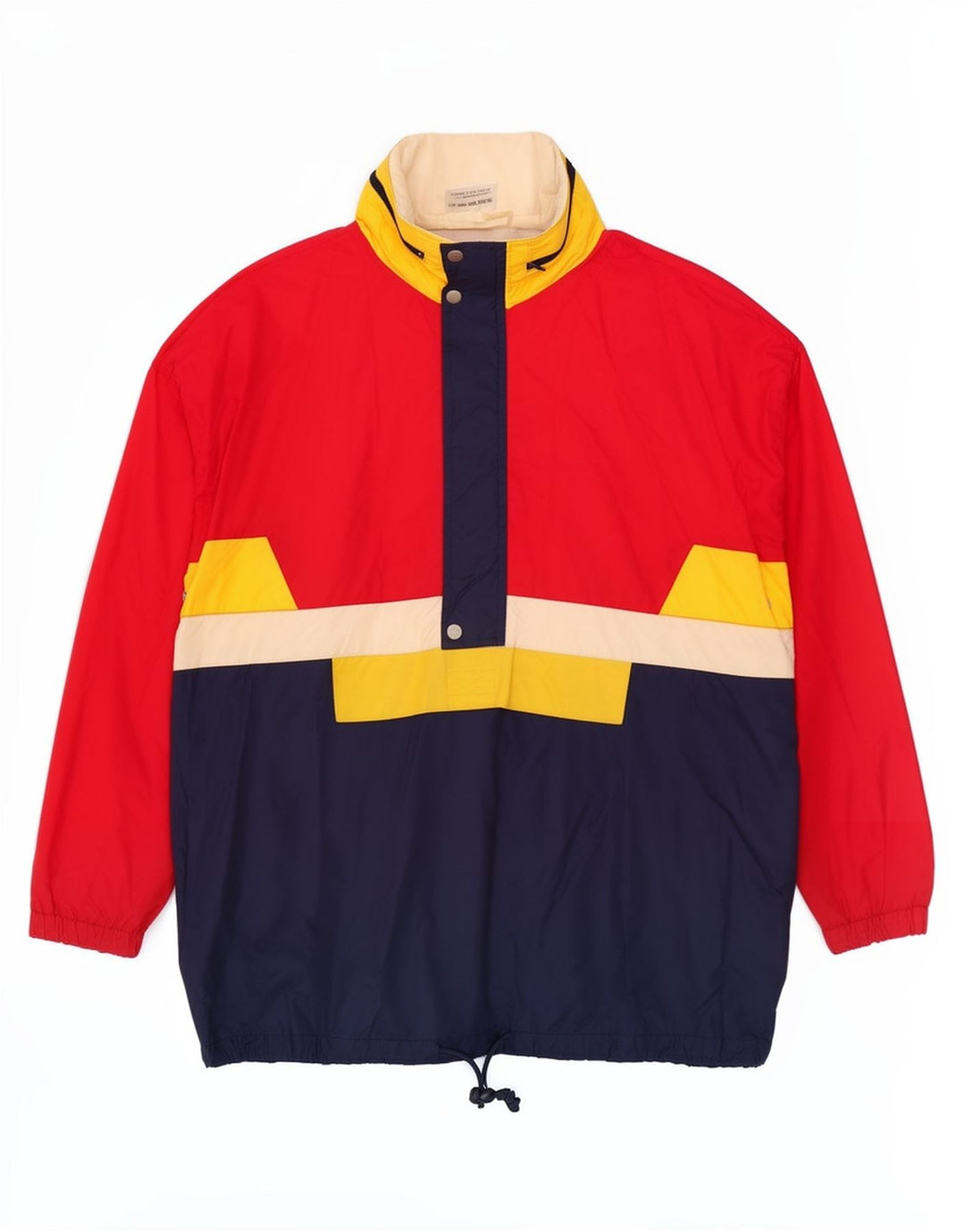 Vintage Mens Pullover Windbreaker Jacket EU 48/50 Medium Red Colourblock