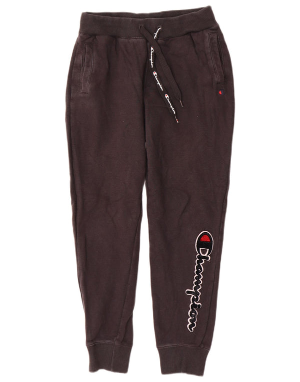 Champion Mens Graphic Tracksuit Trousers Joggers Small Black Cotton