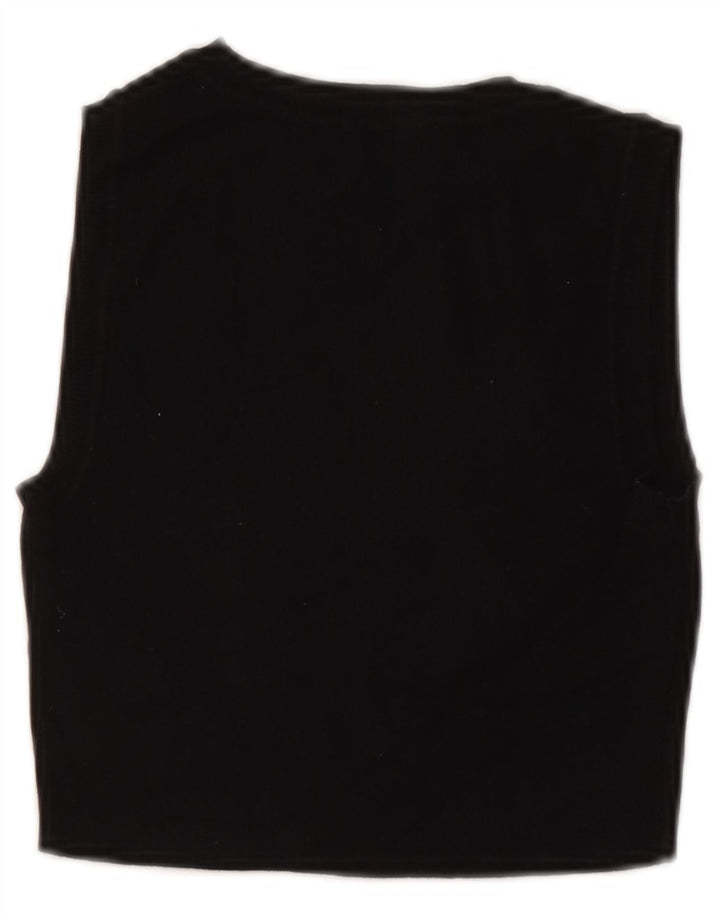 Zara Womens Sleeveless Crop Top UK 12 Medium Black Viscose