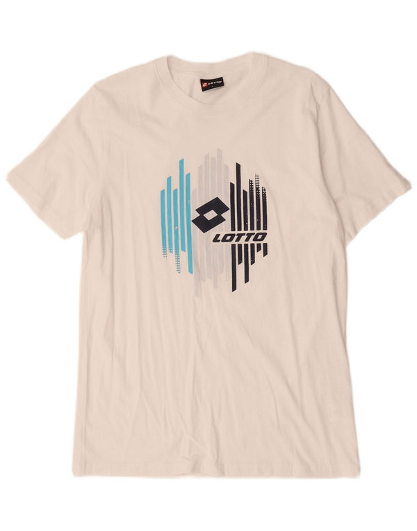 Lotto Mens Graphic T-Shirt Top Large White Cotton