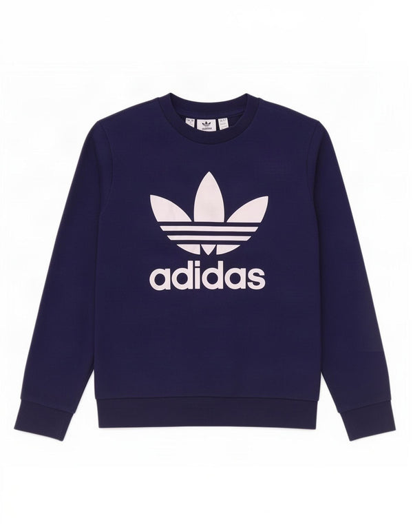 Felpa grafica Adidas da ragazzo, 10-11 anni, in cotone blu navy