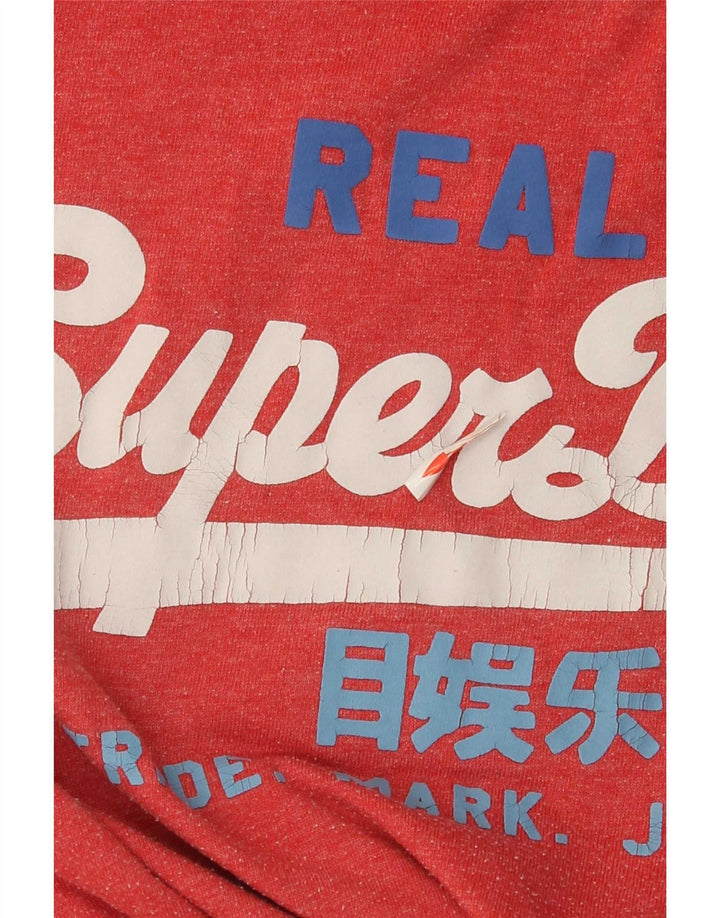 Superdry Mens Graphic T-Shirt Top Large Red Polyester
