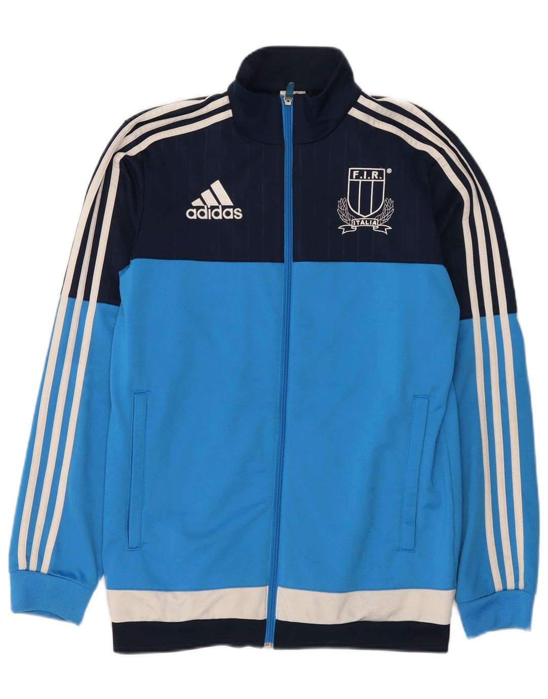 Adidas Veste de survêtement graphique pour homme Petit bleu Polyester color block