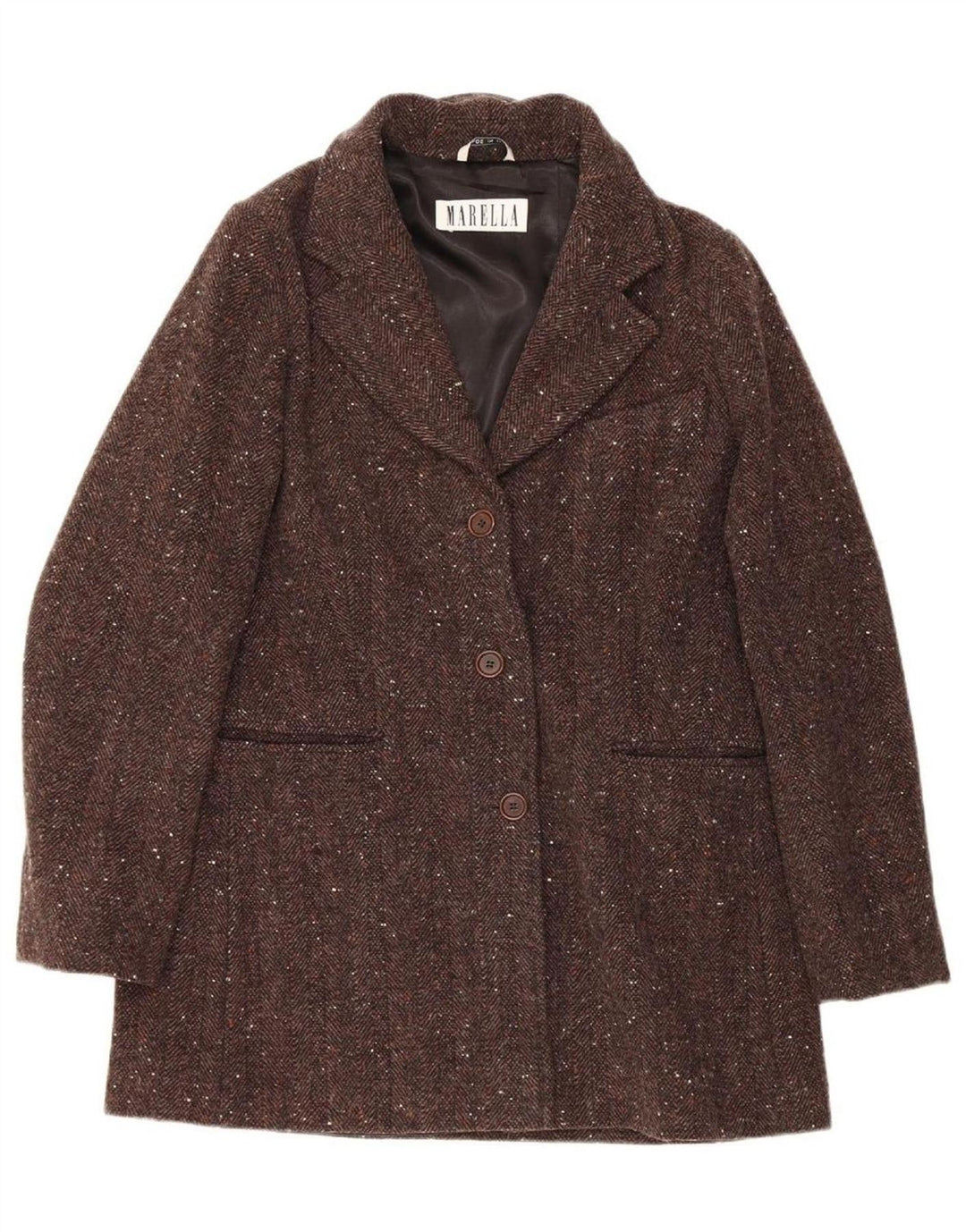 MARELLA Womens 3 Button Blazer Jacket UK 16 Large Brown Flecked Vintage Marella and Second-Hand Marella from Messina Hembry 
