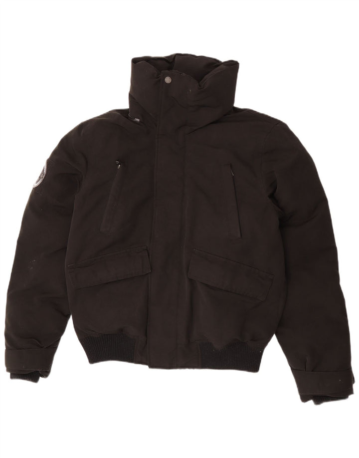Superdry Mens Padded Jacket UK 38 Medium Black Polyester