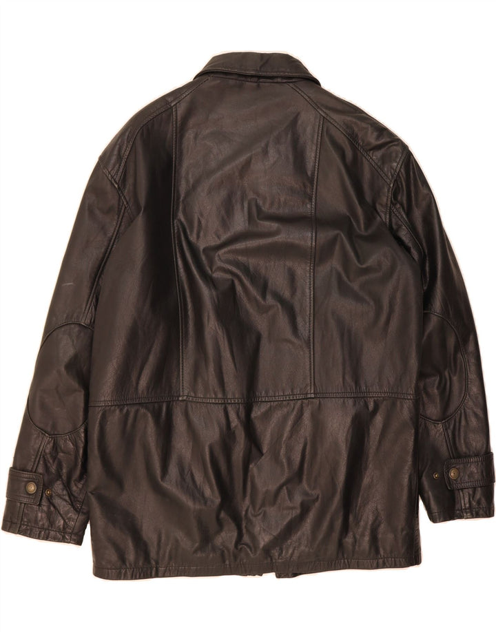 L.LAMBERTAZZI Mens Leather Jacket UK 40 Large Black Vintage L.Lambertazzi and Second-Hand L.Lambertazzi from Messina Hembry 
