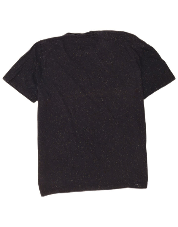 Cos Mens T-Shirt Top Medium Navy Blue Flecked Cotton