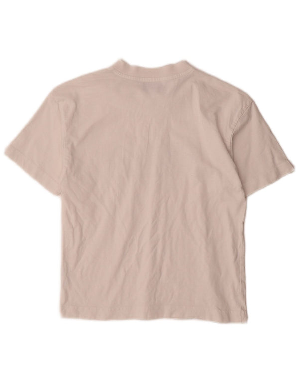 Fila Womens Crop Graphic T-Shirt Top UK 10 Petit Blanc Coton