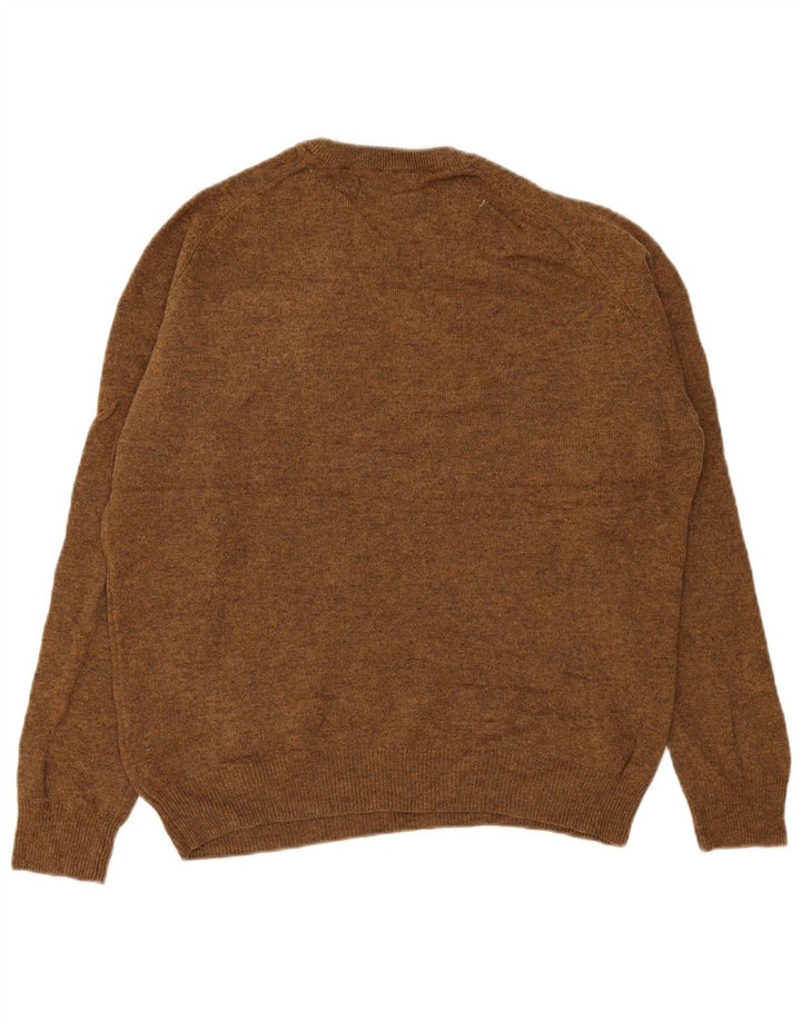Marks & Spencer Mens Crew Neck Jumper Sweater Medium Brown Lambswool