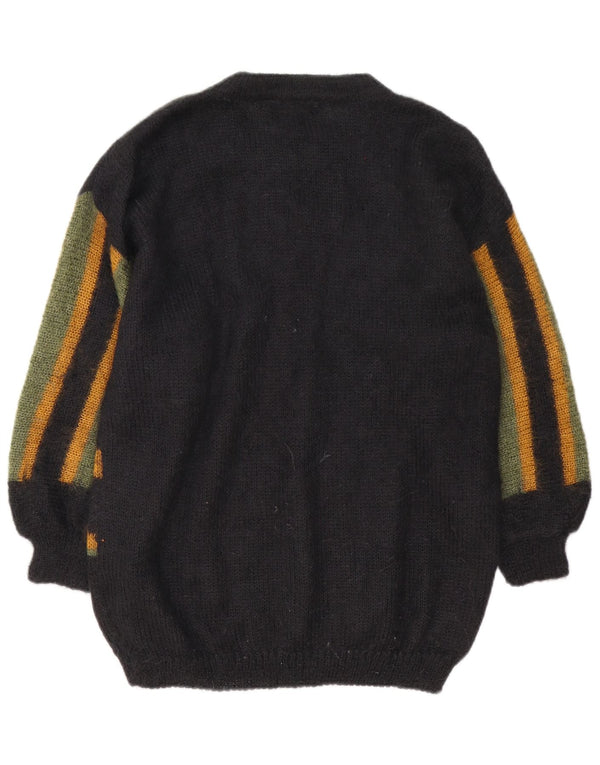 Niki Line Damen-Pullover mit Rundhalsausschnitt, Gr. 14, groß, schwarz, geometrisch, Retro