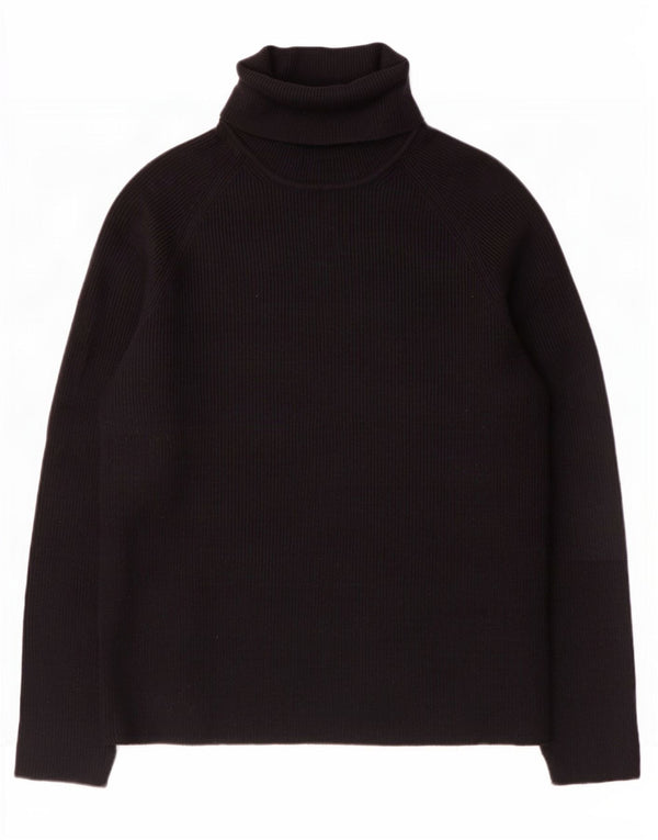 Marks & Spencer Womens Roll Neck Jumper Sweater UK 10 Small Black Viscose