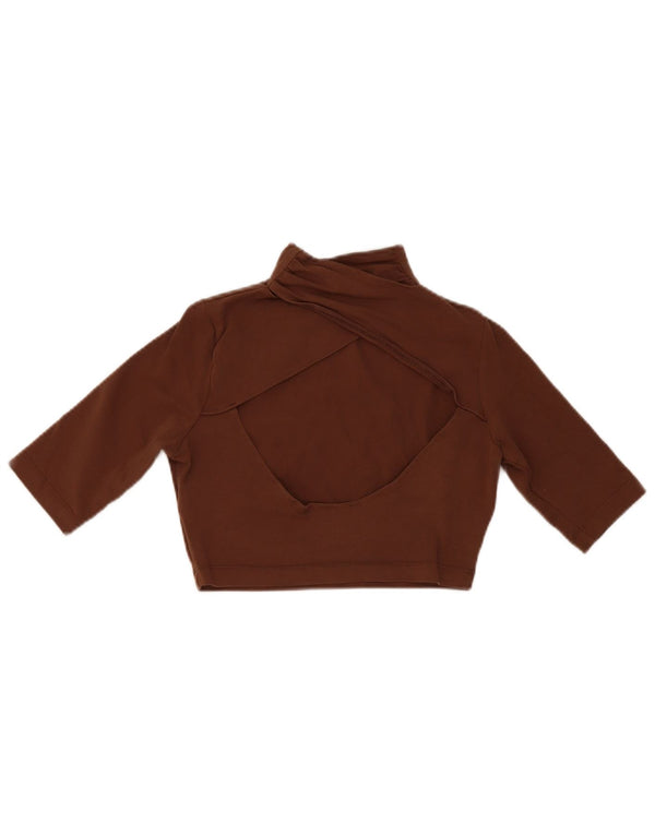Puma Womens Crop Top UK 10 Lille brun bomuld