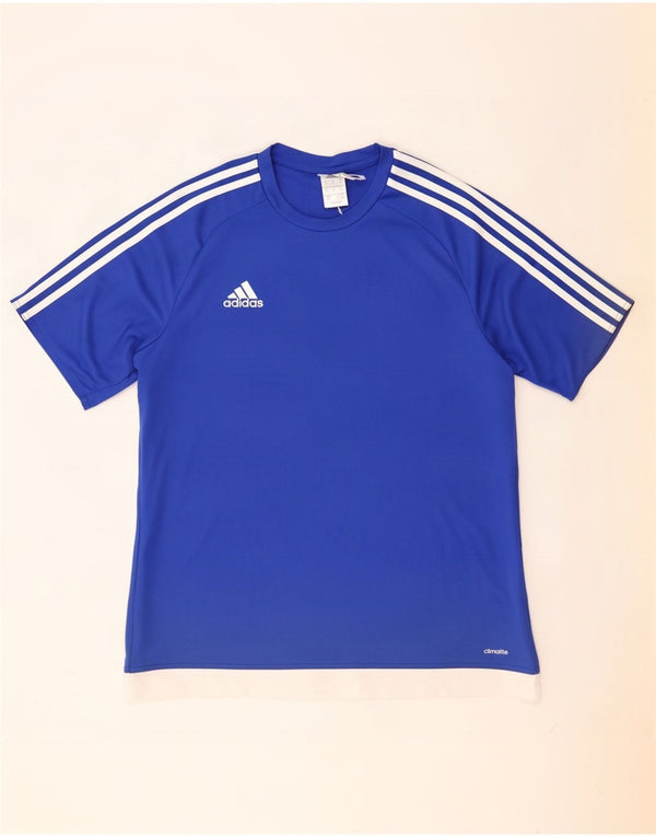 T-shirt Adidas Climalite da uomo, grande, color block blu