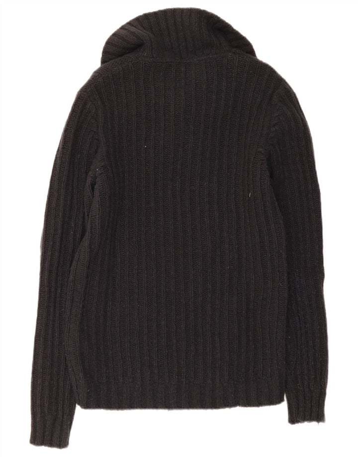 Liu Jo Herre Button Neck Jumper Sweater Medium Navy Blue Uld