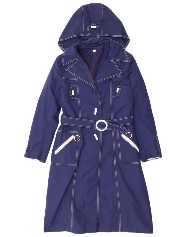 Vintage hættetrøje til piger 11-12 år marineblå polyester