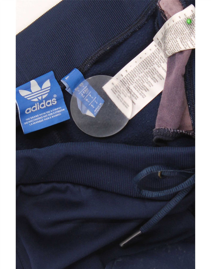 Adidas Womens Tracksuit Trousers UK 10 Small Navy Blue Polyester