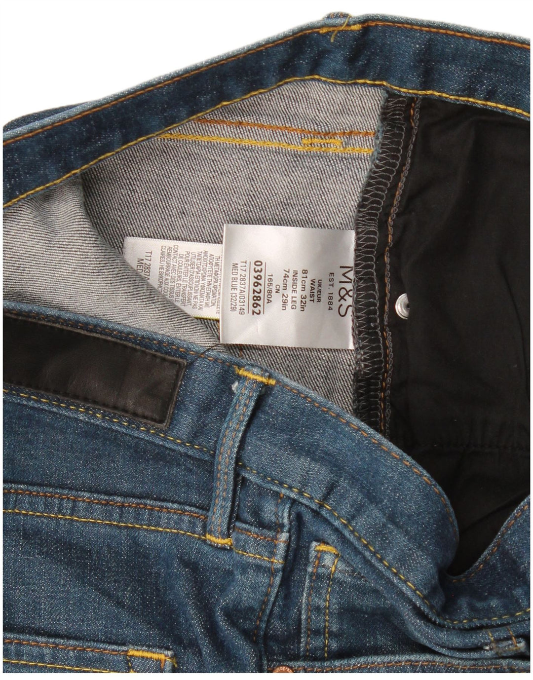 Marks & Spencer Mens Autograph Straight Jeans W32 L29 Blue Cotton