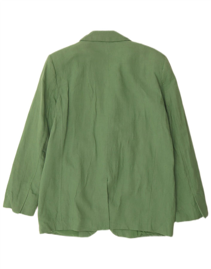 Zara Damen-Blazer mit 2 Knöpfen, übergroß, Gr. 10, Größe S, grünes Leinen