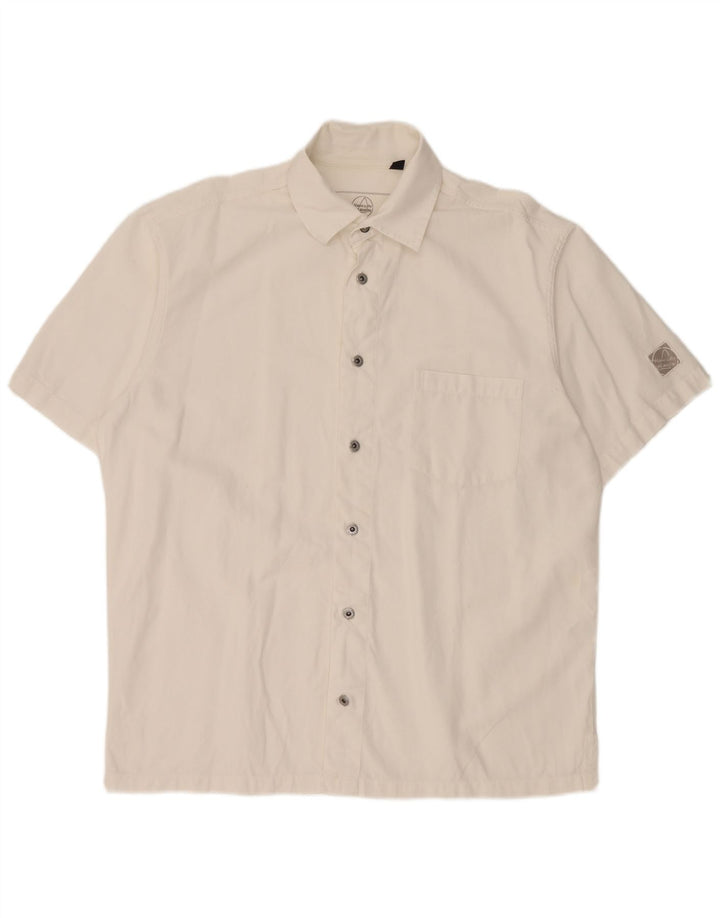 Murphy & Nye Mens Short Sleeve Shirt Large White Cotton