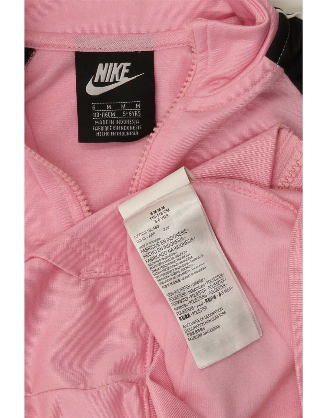 Veste de survêtement Nike Fille 5-6 ans Polyester Colorblock Rose Moyen