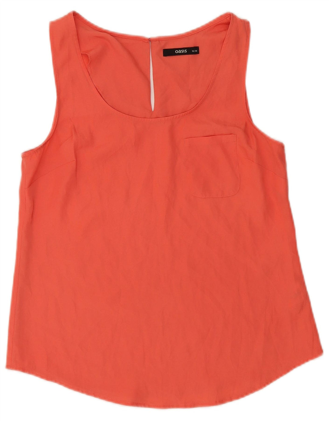 Oasis Blusa sin mangas para mujer Top UK 10 Small Naranja Poliéster