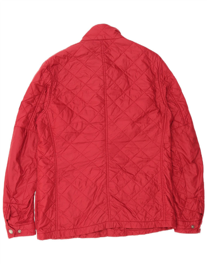 BARBOUR Mens Quilted Jacket UK 38 Medium Red Polyamide