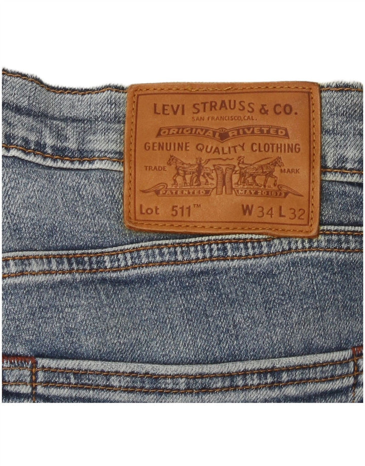 Levi's Mens 511 Slim Jeans W34 L32 Blue Cotton