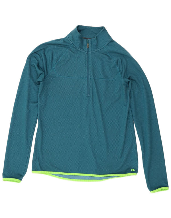Champion Tuta da uomo pullover con zip e collo, grande in poliestere blu