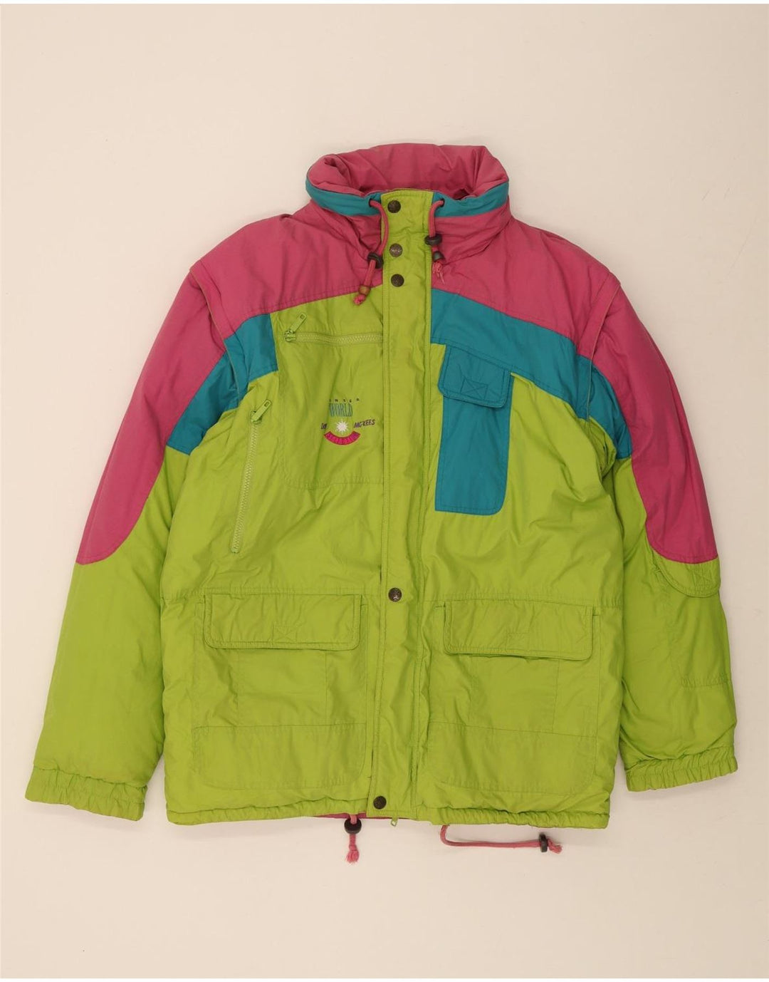 MC Kee's Chaqueta de esquí para hombre UK 40 Large Verde Colorblock Poliéster