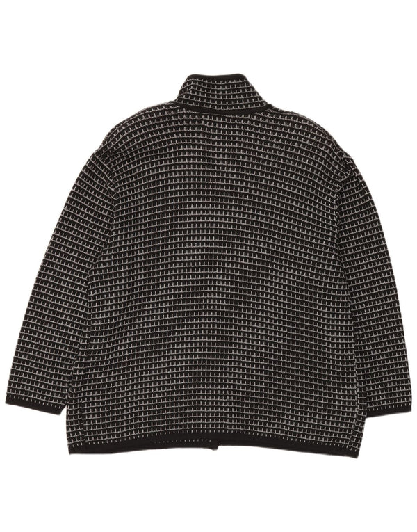 Settebello Cardigan Homme Pull XL Noir Carreaux Acrylique