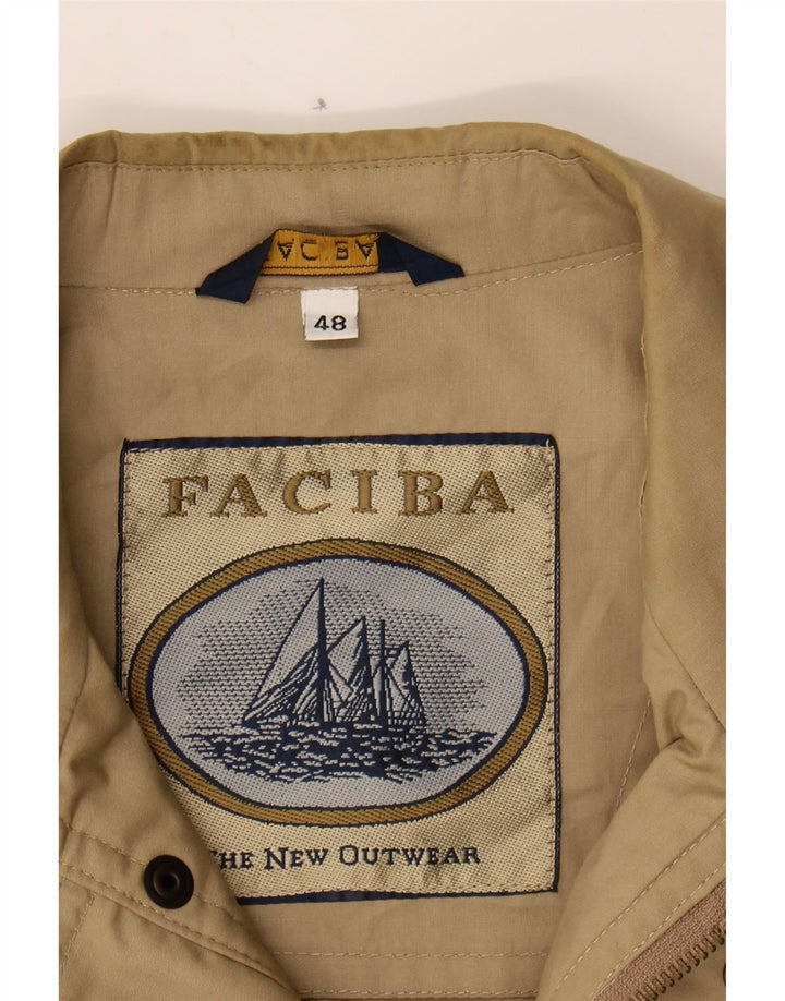 FACIBA Mens Bomber Jacket IT 48 Medium Beige Polyester Vintage Faciba and Second-Hand Faciba from Messina Hembry 