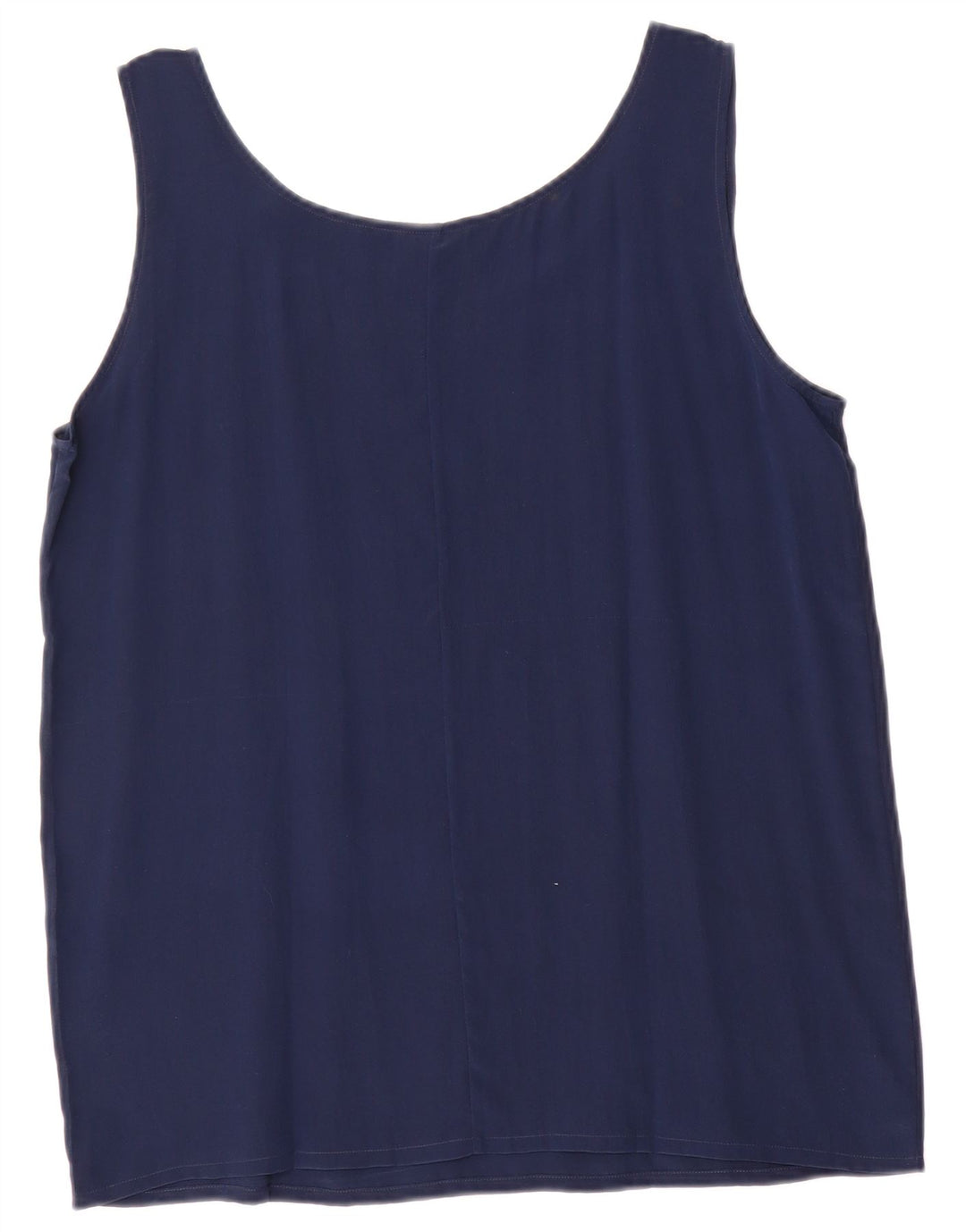 Vintage Womens Vest Top UK 14 Medium Navy Blue