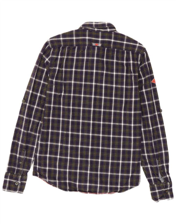 SUPERDRY Mens Flannel Shirt Small Purple Check Cotton