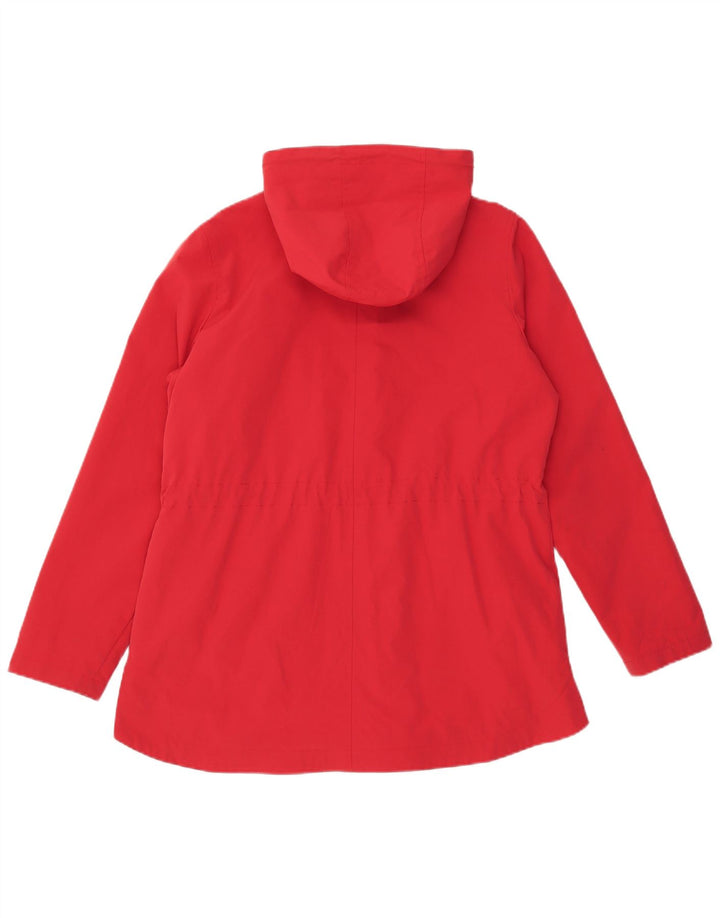 Fat Face Dame Hooded Parka Jacket UK 14 Large Red Polyester