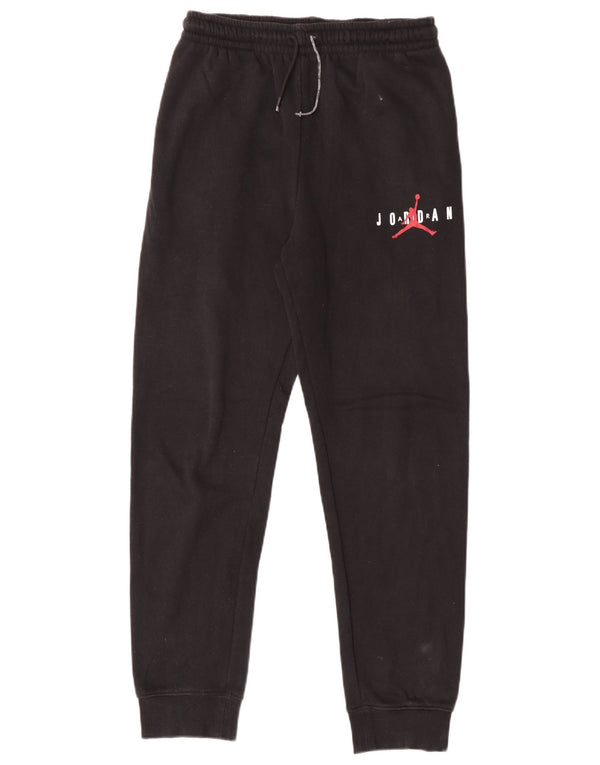 Jordan Boys Graphic Tracksuit Trousers Joggers 13-14 Years XL Black Cotton